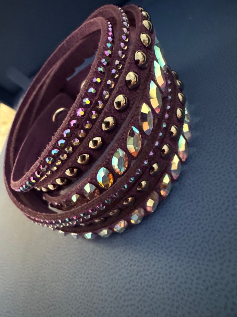 Swarovski Purple Crystal Multi-Row Wrap Bracelet